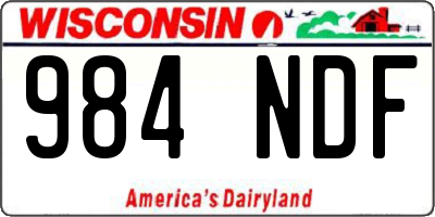 WI license plate 984NDF
