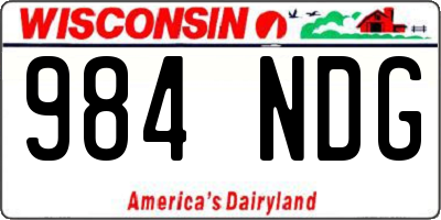 WI license plate 984NDG