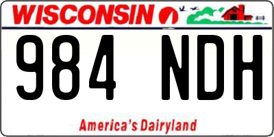 WI license plate 984NDH