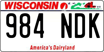WI license plate 984NDK