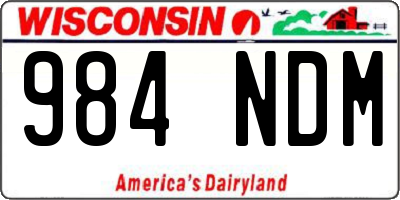 WI license plate 984NDM