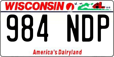 WI license plate 984NDP