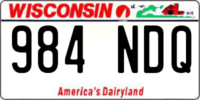 WI license plate 984NDQ