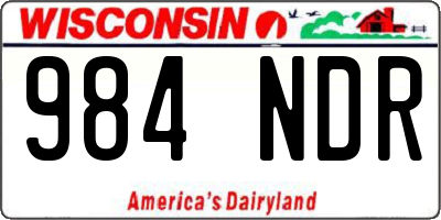 WI license plate 984NDR