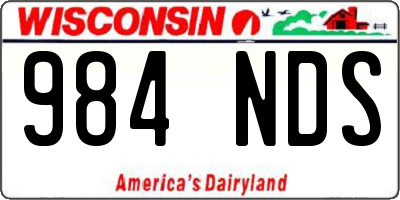 WI license plate 984NDS