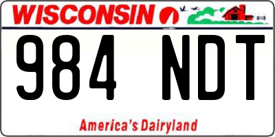 WI license plate 984NDT