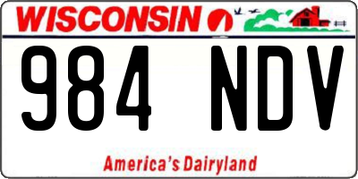 WI license plate 984NDV