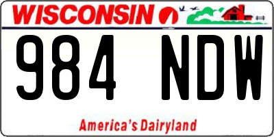 WI license plate 984NDW