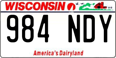 WI license plate 984NDY