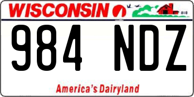 WI license plate 984NDZ