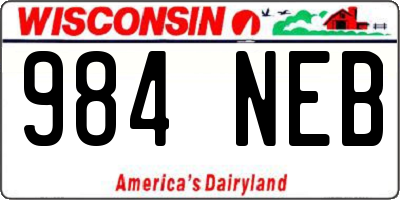 WI license plate 984NEB