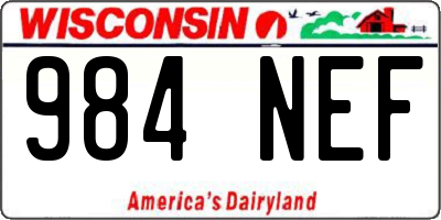 WI license plate 984NEF