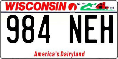 WI license plate 984NEH