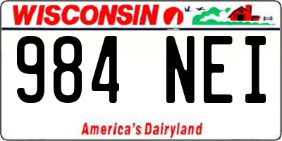 WI license plate 984NEI
