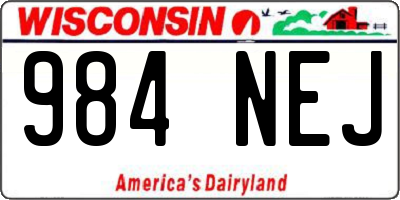 WI license plate 984NEJ
