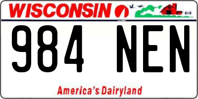 WI license plate 984NEN