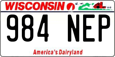 WI license plate 984NEP