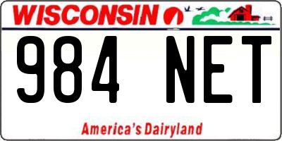 WI license plate 984NET