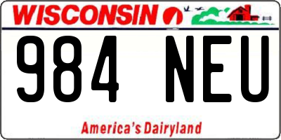 WI license plate 984NEU