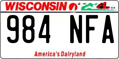 WI license plate 984NFA