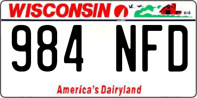 WI license plate 984NFD