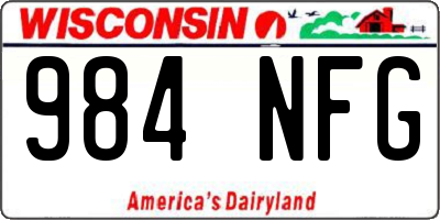 WI license plate 984NFG
