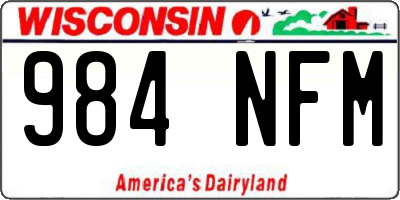 WI license plate 984NFM