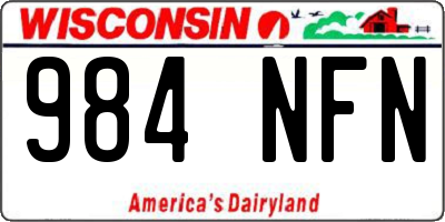 WI license plate 984NFN