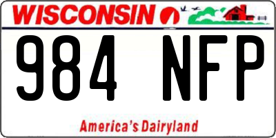 WI license plate 984NFP