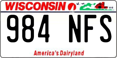 WI license plate 984NFS