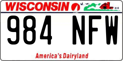 WI license plate 984NFW