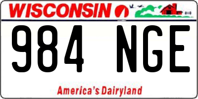 WI license plate 984NGE