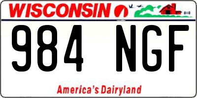 WI license plate 984NGF