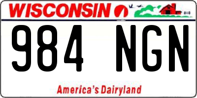 WI license plate 984NGN