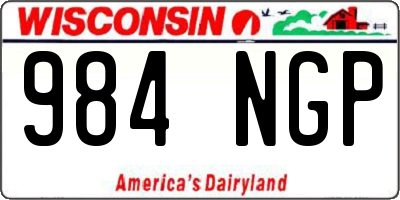 WI license plate 984NGP