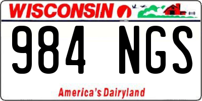 WI license plate 984NGS