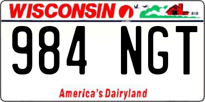 WI license plate 984NGT