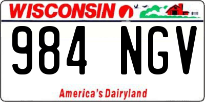 WI license plate 984NGV