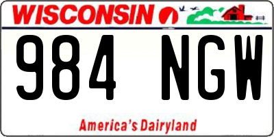 WI license plate 984NGW