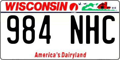 WI license plate 984NHC