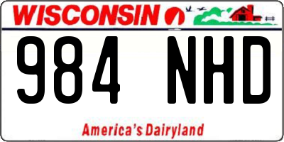 WI license plate 984NHD