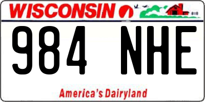 WI license plate 984NHE