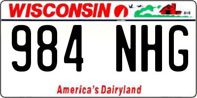WI license plate 984NHG