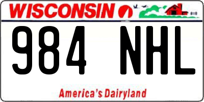 WI license plate 984NHL