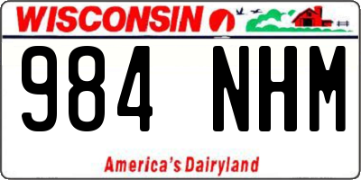 WI license plate 984NHM