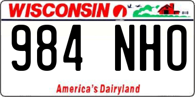 WI license plate 984NHO
