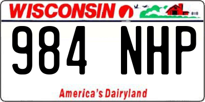 WI license plate 984NHP