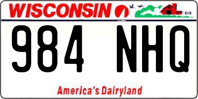 WI license plate 984NHQ