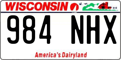 WI license plate 984NHX
