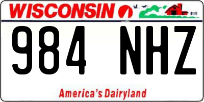 WI license plate 984NHZ